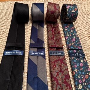 The Tie Bar Elegant Men's Tie Set - Black, Blue, Burgundy, Floral